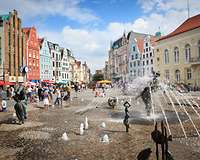 Blick in die Fußgängerzone von Rostock 