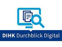 Logo mit Computer und Paragraph, darunter die Schrift DIHK Durchblick Digital