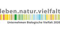 Buntes Logo mit der Aufschrift leben.natur.vielfalt Unternehmen Biologische Vielfalt 2020